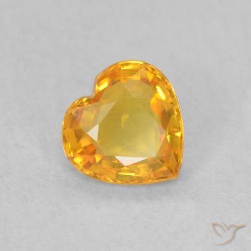 0.40ct 天然 オレンジゴールド サファイア, 心臓, VVS-VS