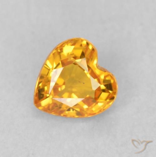 0.48ct 天然 オレンジゴールド サファイア, 心臓, VS