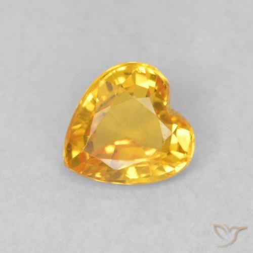 0.43ct 天然 ゴールドオレンジ サファイア, 心臓, VS