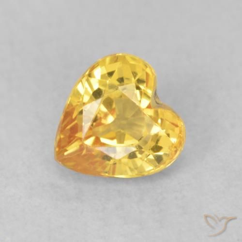 0.62ct 天然 ゴールド サファイア, 心臓, VS