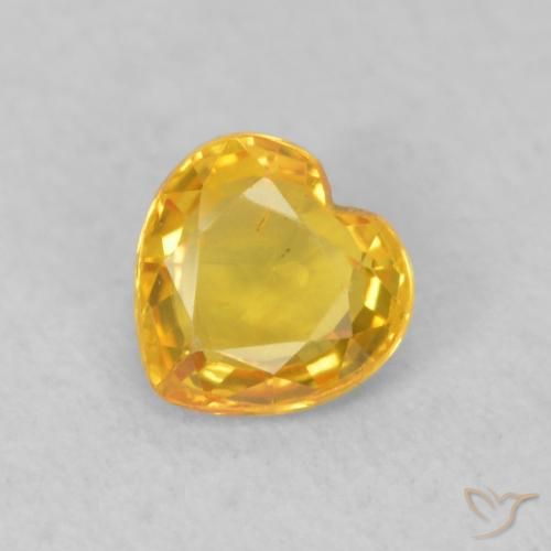 0.46ct 天然 ゴールデンオレンジ サファイア, 心臓, VS