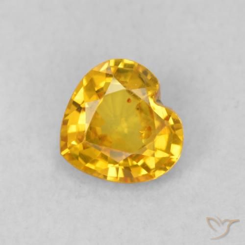 0.41ct 天然 ゴールド サファイア, 心臓, VS