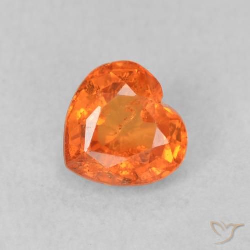 0.48ct 天然 ファイアオレンジ サファイア, 心臓, VS