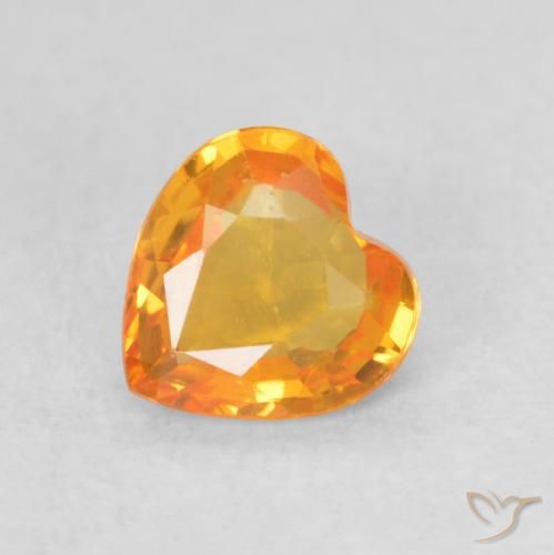 0.41ct 天然 ゴールド サファイア, 心臓, VVS-VS