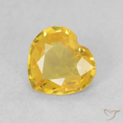 0.39ct 天然 ゴールデンオレンジ サファイア, 心臓, VVS-VS