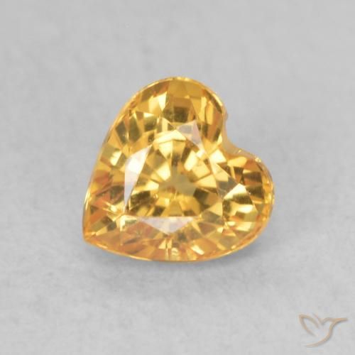 0.53ct 天然 オレンジゴールド サファイア, 心臓, VVS-VS