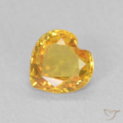 0.38ct 天然 ゴールド サファイア, 心臓, VS