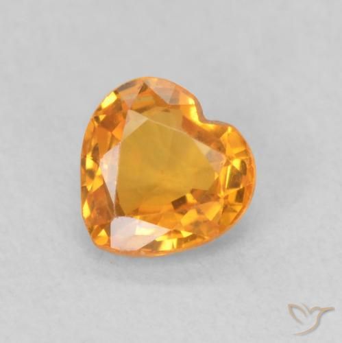 0.44ct 天然 ゴールド サファイア, 心臓, VS