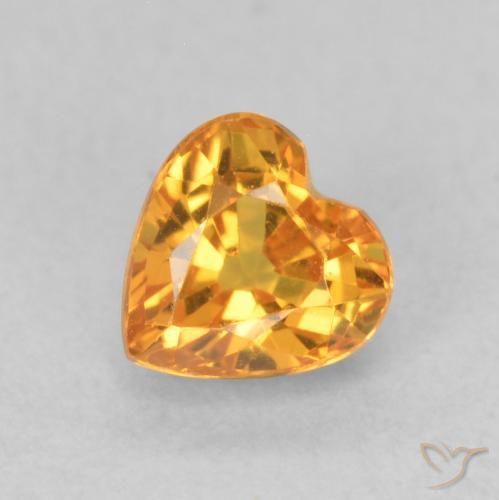 0.61ct 天然 ゴールド サファイア, 心臓, VS