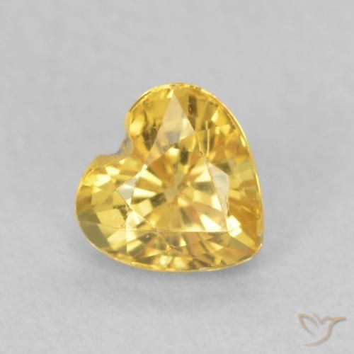 0.52ct 天然 ミディアムゴールデン サファイア, 心臓, VS