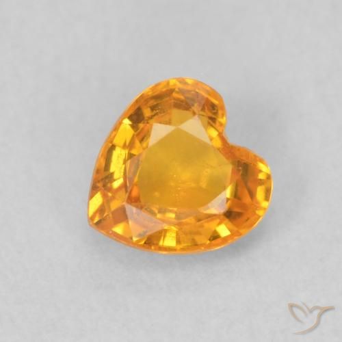0.42ct 天然 ゴールド サファイア, 心臓, VS