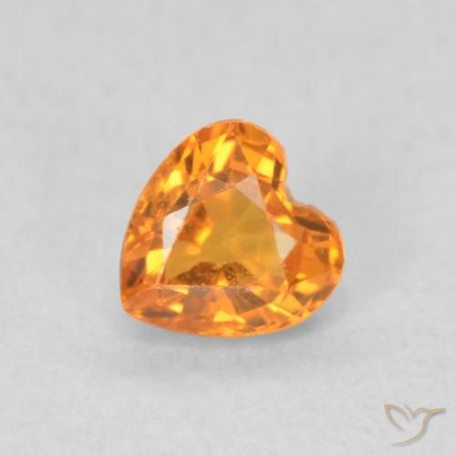 0.38ct 天然 アプリコットオレンジ サファイア, 心臓, VS