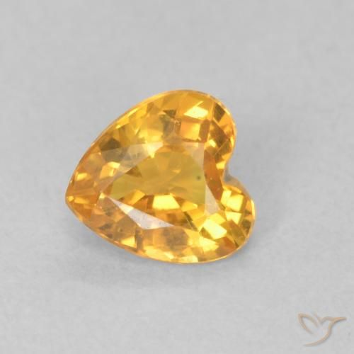0.47ct 天然 濃いゴールデンオレンジ サファイア, 心臓, VVS-VS