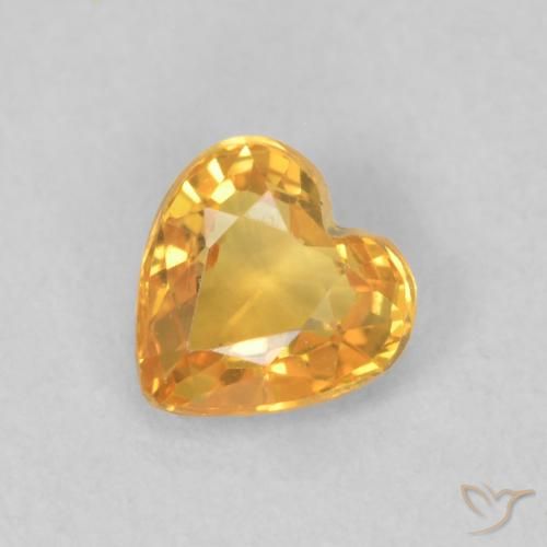 0.46ct 天然 ダークゴールデン サファイア, 心臓, VVS-VS