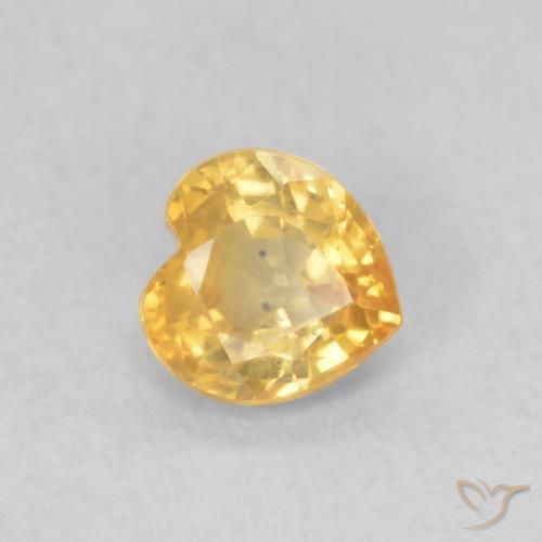 0.44ct 天然 明るいゴールド サファイア, 心臓, VS