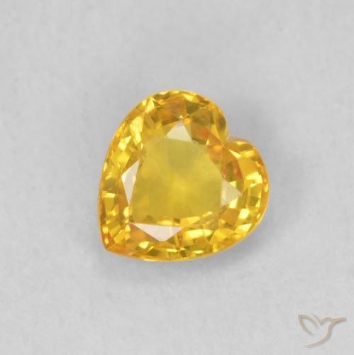 0.43ct 天然 ゴールド サファイア, 心臓, VS