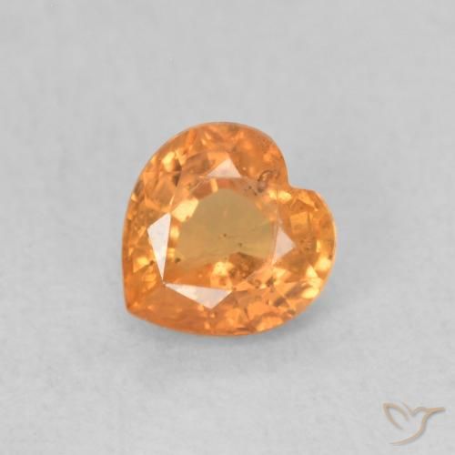 0.48ct 天然 鮮やかなオレンジ サファイア, 心臓, VS