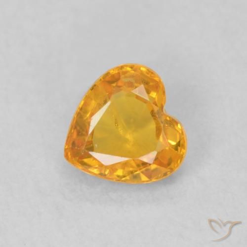 0.48ct 天然 アプリコットオレンジ サファイア, 心臓, VS