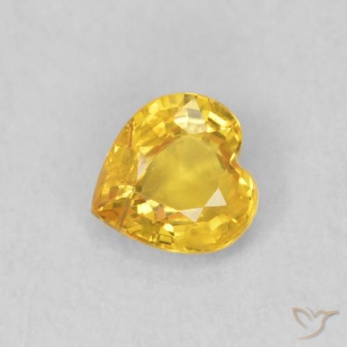0.41ct 天然 ゴールド サファイア, 心臓, VS