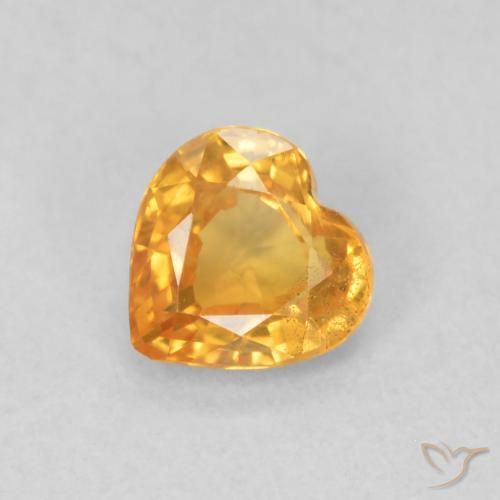 0.47ct 天然 オレンジゴールド サファイア, 心臓, VS