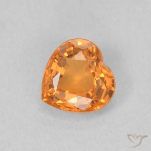 0.46ct 天然 ミディアムオレンジ サファイア, 心臓, VVS-VS