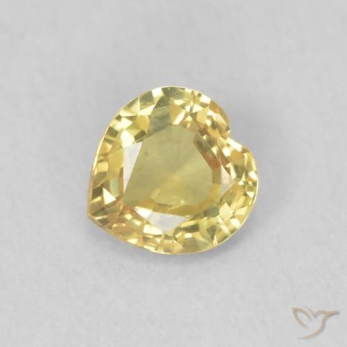 0.45ct 天然 トスカーナイエロー サファイア, 心臓, VVS-VS