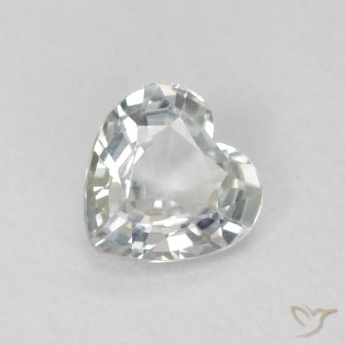 0.79ct 天然 薄いイエローグリーン サファイア, 心臓, VVS
