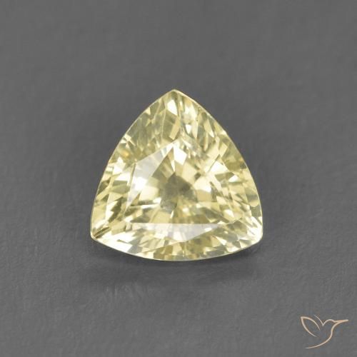 0.66ct 天然 薄いラグナイエロー サファイア, トリリオン, VVS-VS