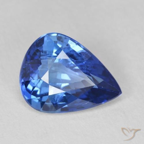 3.55ct 天然 ミディアムダークブルー サファイア, 洋梨の形, VVS-VS