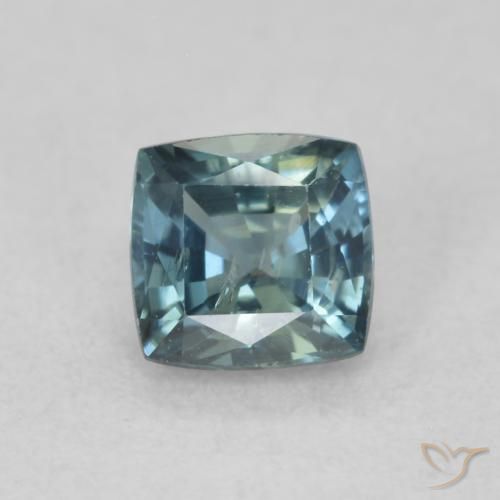 0.64ct 天然 ティール サファイア, クッション, VS