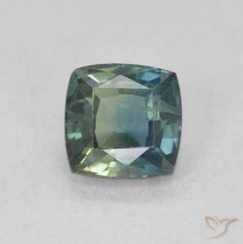 0.63ct 天然 ティール サファイア, クッション, VS