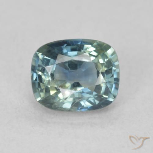 0.80ct 天然 ティール サファイア, クッション, VS