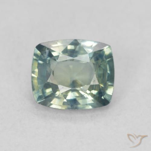 0.67ct 天然 ミディアムグリーン サファイア, クッション, VS