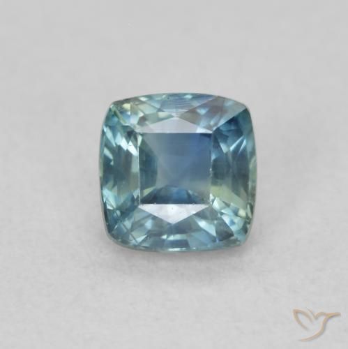 0.57ct 天然 ティール サファイア, クッション, VS