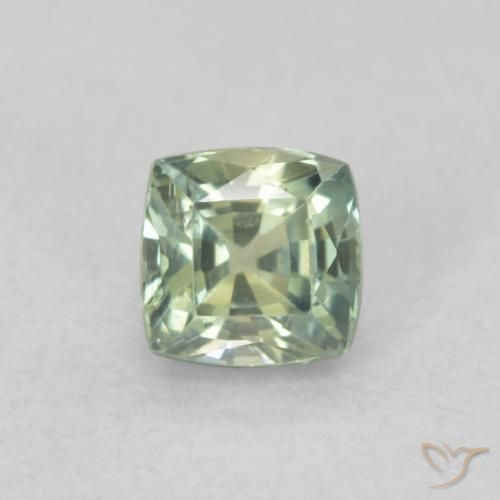 0.57ct 天然 Medium Light-Green サファイア, クッション, VS