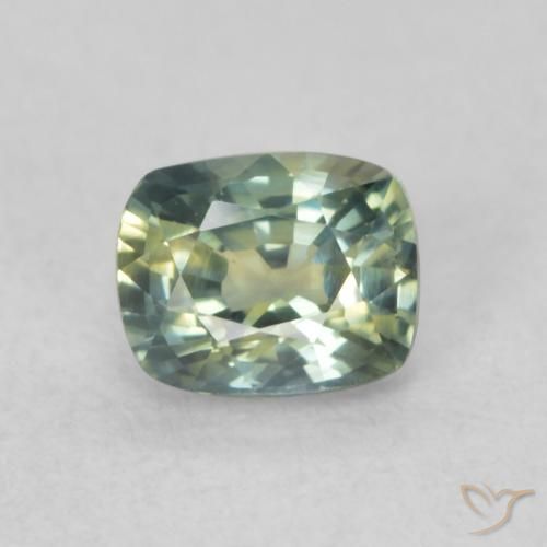 0.64ct 天然 ブルーグリーン サファイア, クッション, VS
