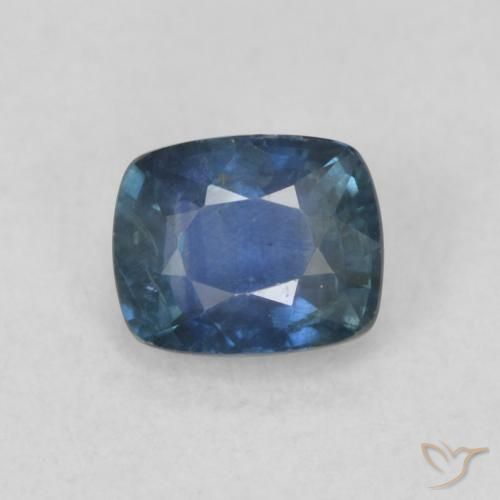 0.60ct 天然 ネイビーブルー サファイア, クッション, VS