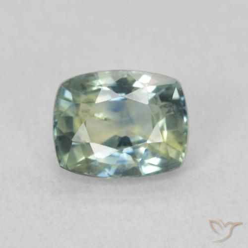 0.62ct 天然 緑がかったブルー サファイア, クッション, VS