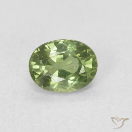 0.48ct 天然 ミディアムグリーン サファイア, 楕円形, VVS-VS