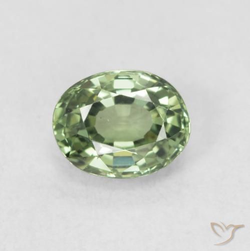 0.59ct 天然 Medium Light Green サファイア, 楕円形, VVS-VS