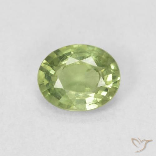 0.42ct 天然 薄いライブリーグリーン サファイア, 楕円形, VVS-VS
