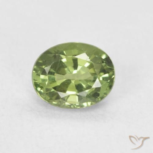 0.52ct 天然 ミディアムグリーン サファイア, 楕円形, VVS-VS