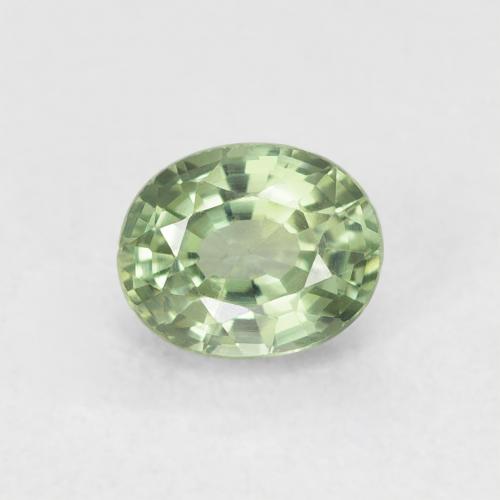 0.65ct 天然 非常に薄い緑 サファイア, 楕円形, VVS-VS