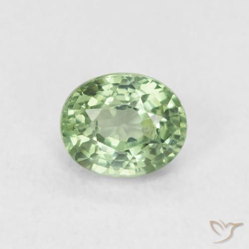 0.61ct 天然 薄いフォレストグリーン サファイア, 楕円形, VVS-VS
