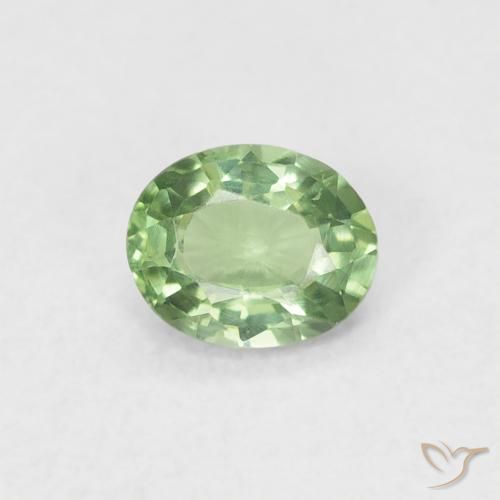0.40ct 天然 ライトグリーン サファイア, 楕円形, VVS-VS