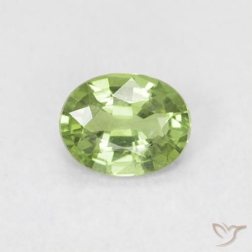 0.44ct 天然 ペアーグリーン サファイア, 楕円形, VVS-VS
