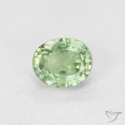 0.56ct 天然 ライトグリーン サファイア, 楕円形, VVS-VS