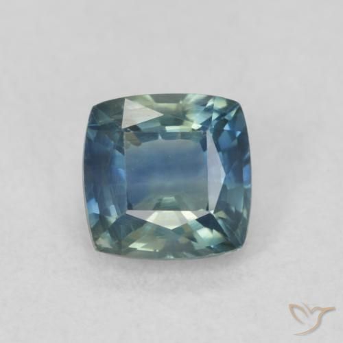 0.58ct 天然 ティール サファイア, クッション, VS
