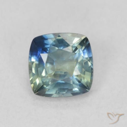 0.64ct 天然 ティール サファイア, クッション, VS