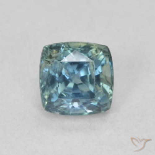 0.69ct 天然 ティール サファイア, クッション, VS